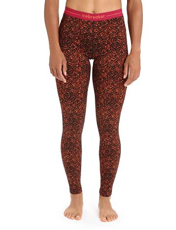 Dámské Base Layers Icebreaker Merino 200 Oasis Leggings Lichen Černé Růžové | CZ 1105EBCX